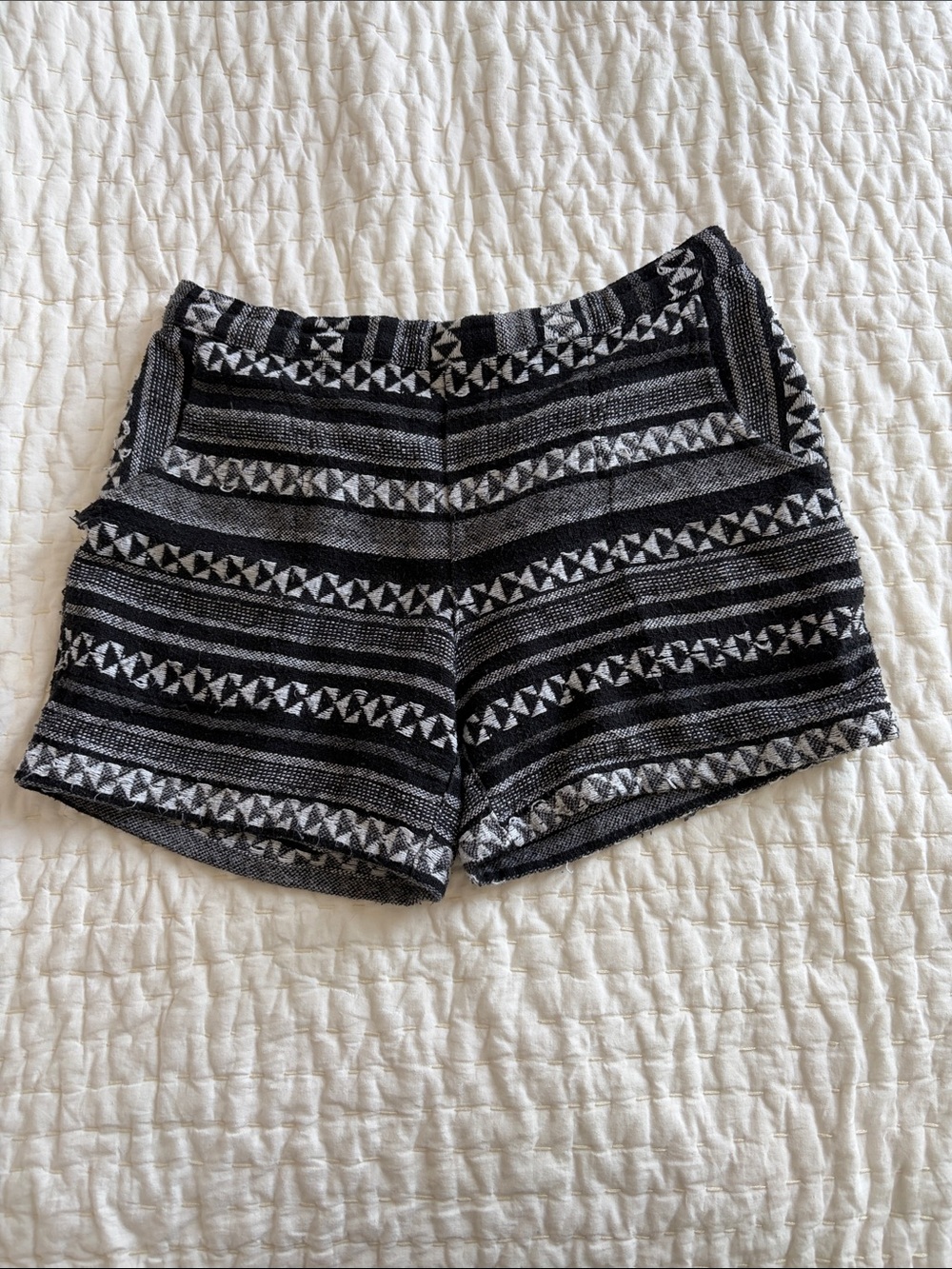 Black & Gray Patterned Shorts